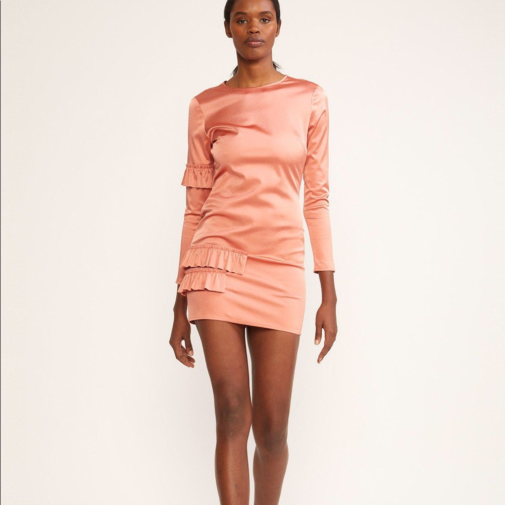 Cynthia Rowley Aeris Satin Ruffle Mini Dress